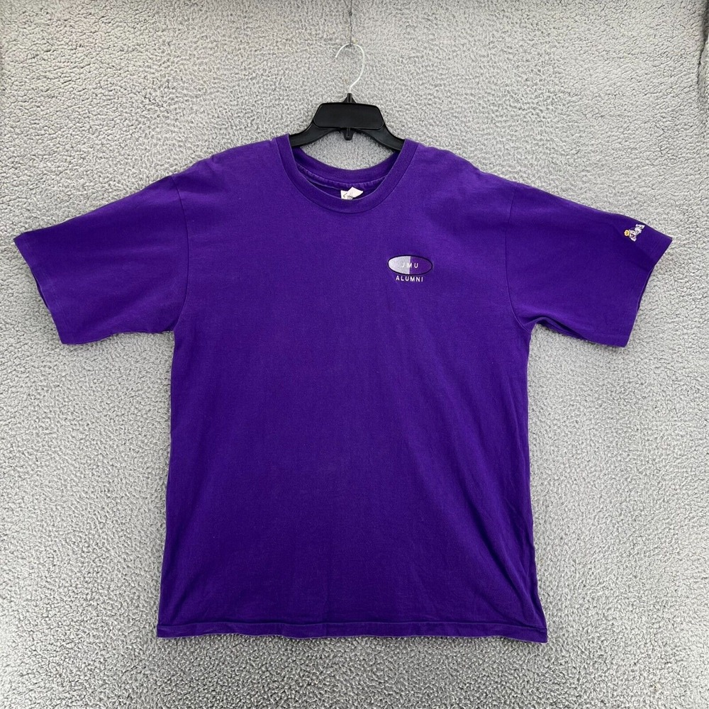 Vintage JAMES MADISON UNIVERSITY ALUMNI Single Stitch T Shirt Men XL Purple READ